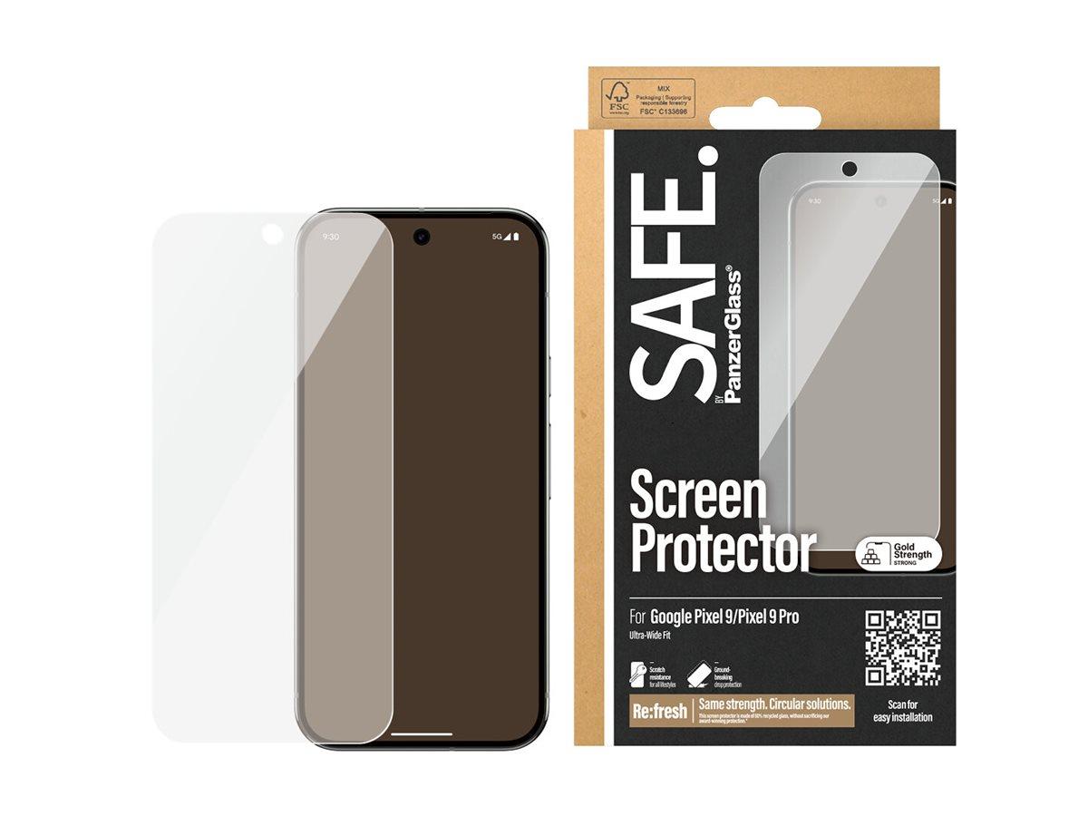PanzerGlass SAFE. skærmbeskytter til Google Pixel 9/9 Pro - Ultra‑Wide Fit glas