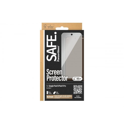 PanzerGlass SAFE. skærmbeskytter til Google Pixel 9/9 Pro - Ultra‑Wide Fit glas