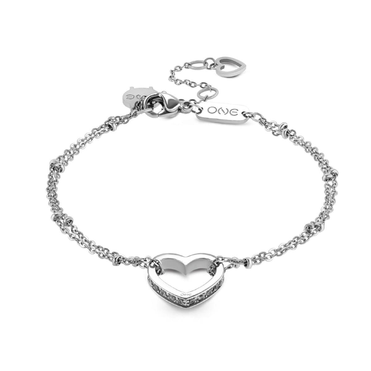 One Jewels OJBA26G armbånd til kvinder - sølvfarvet hjerte