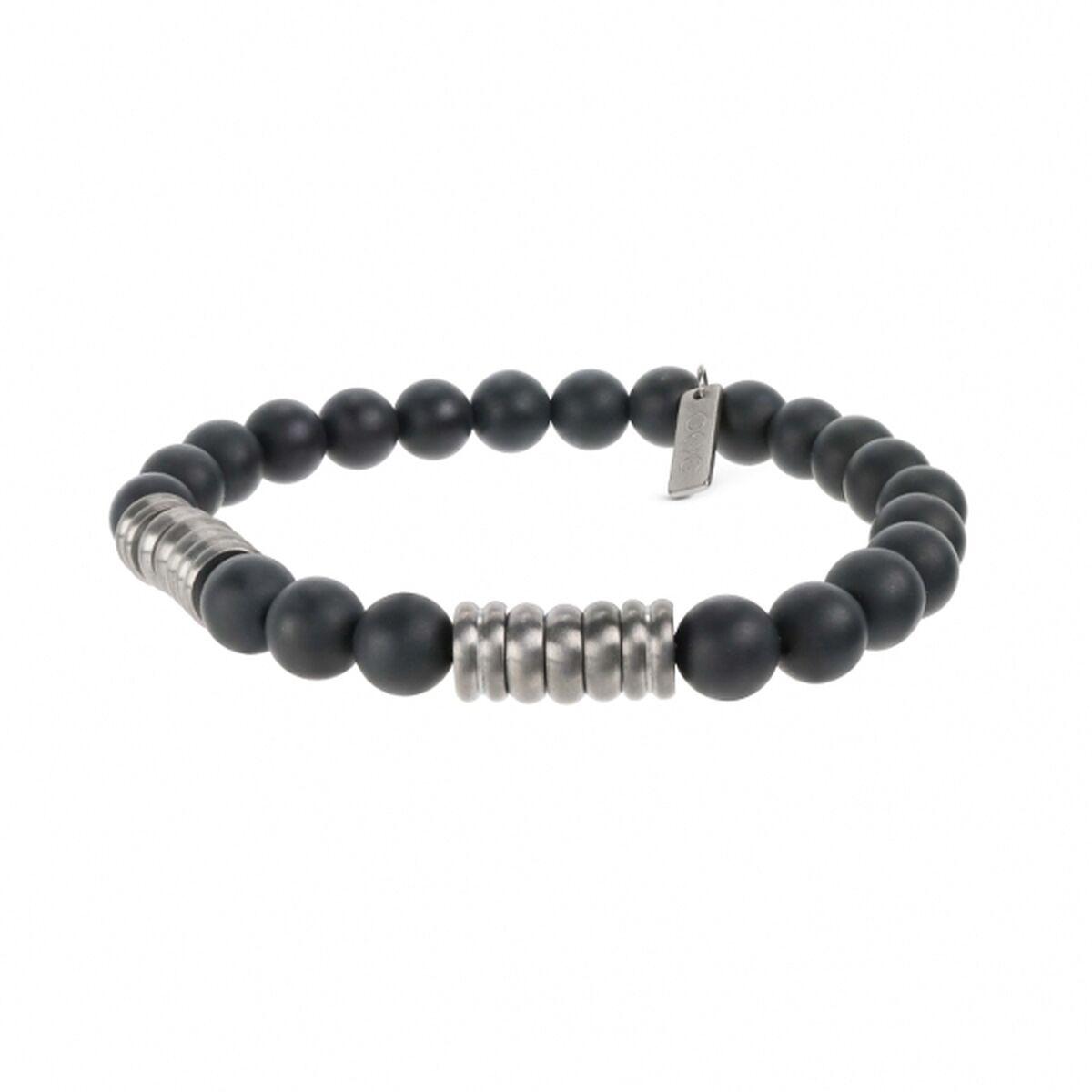 One Jewels OAMB3207GC armbånd til mænd - sort perlearmbånd