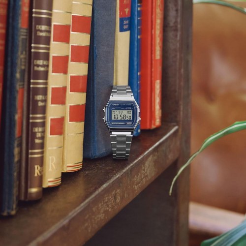 Casio A158WEA-2EF herreur - sølvfarvet armbåndsur Ø 33 mm