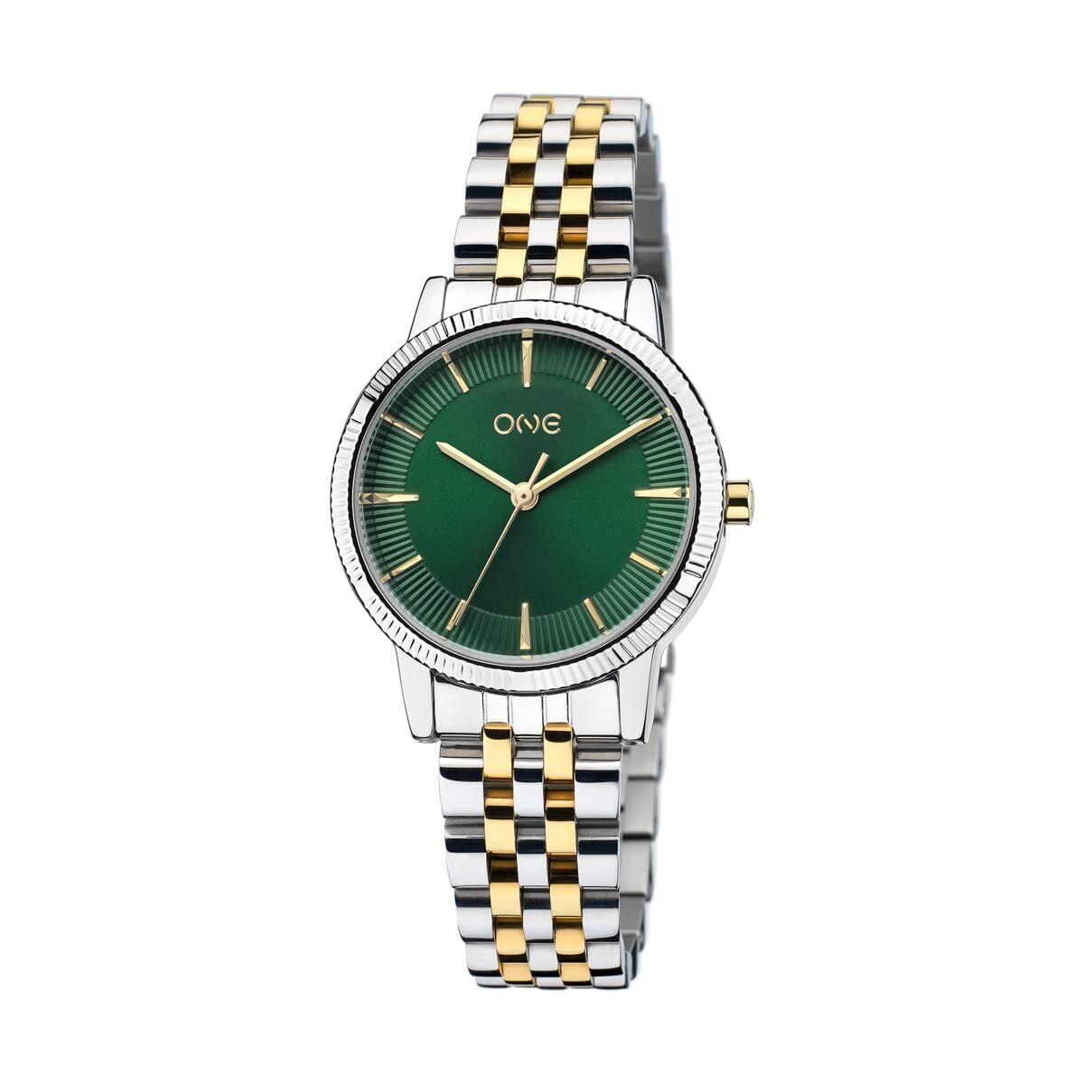 ONE OL9586VB42L dameur - elegant armbåndsur med grøn skive