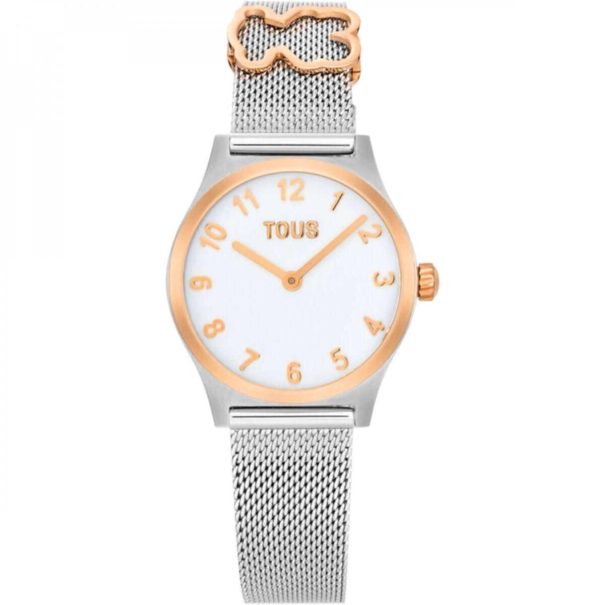 Tous dameur 3000148800 - elegant armbåndsur i rustfrit stål, hvid skive