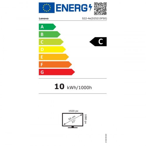 Lenovo ThinkVision S22e-4 21,5" Full HD IPS skærm - Sort