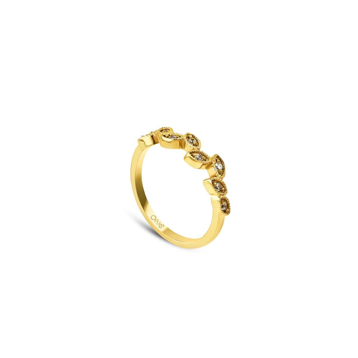One Jewels OJATR02D-6 ring til kvinder - gylden, str. 6