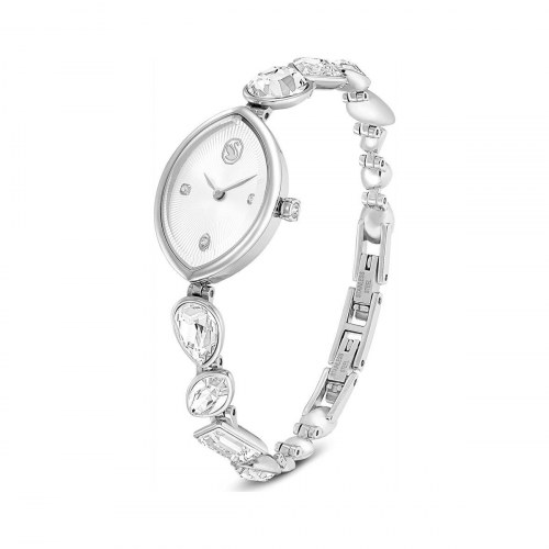 Swarovski 5737955 dameur - elegant sølvfarvet armbåndsur i stål