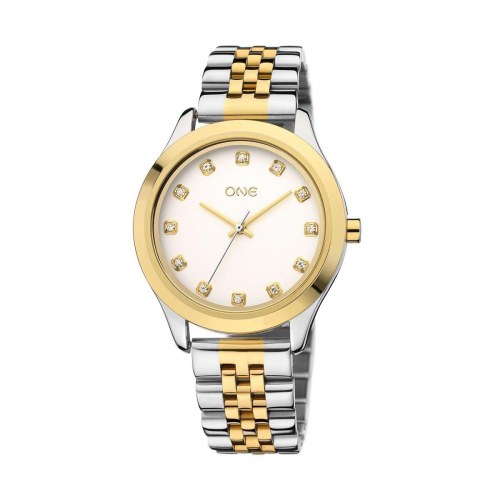 ONE OL9836SB52L dameur - elegant armbåndsur i tofarvet stål