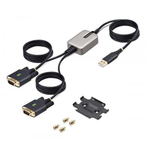 StarTech 2P6FFC-USB-SERIAL USB til 2x seriel kabel - sort/grå