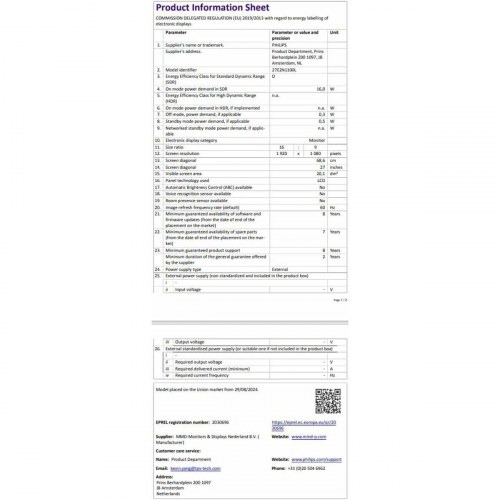 Philips 27E2N1100L/00 27" Full HD gaming skærm - 100 Hz, IPS