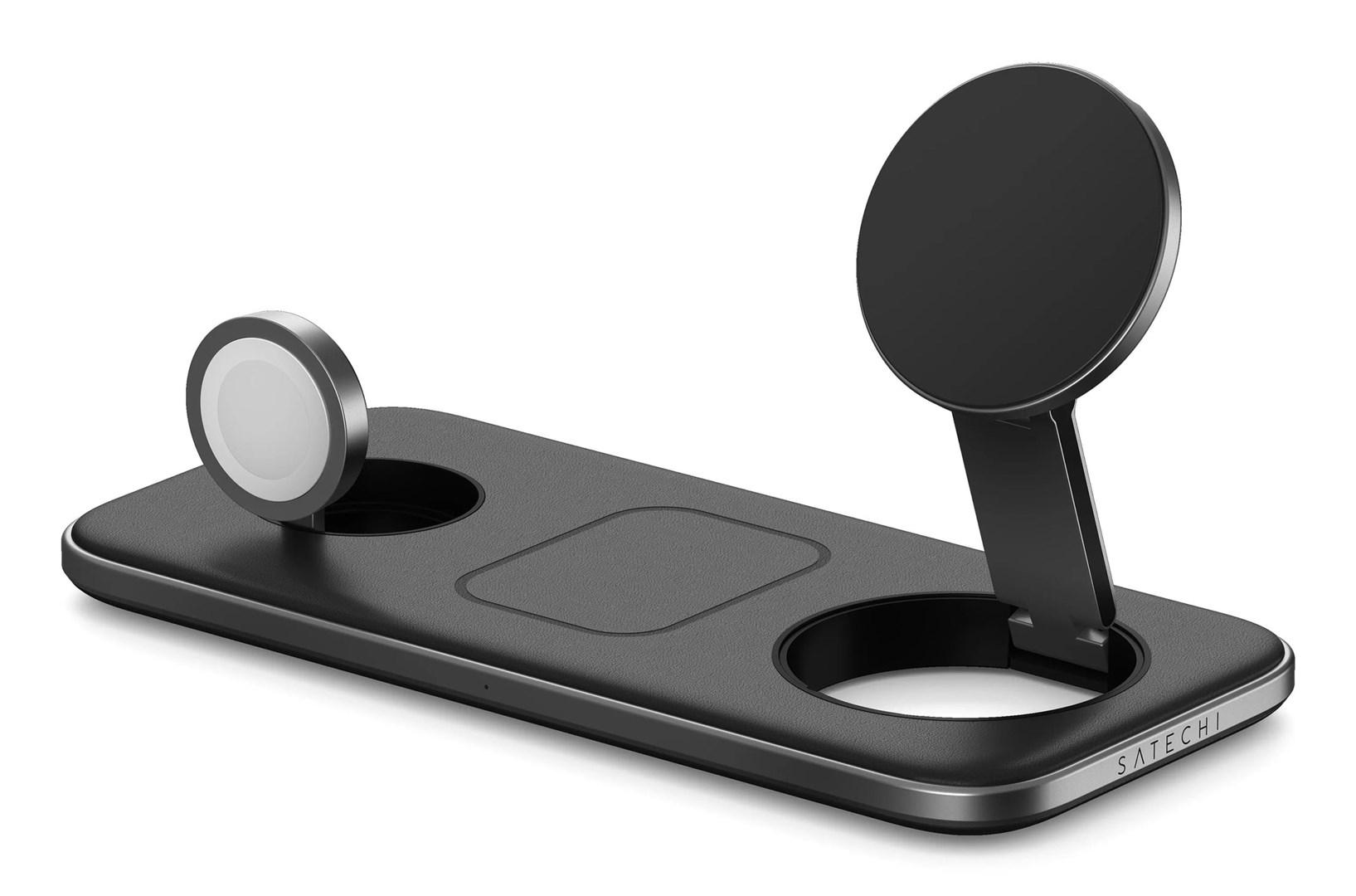 Satechi Qi2 Trio trådløs oplader til smartphone, smartwatch og hovedtelefoner - grå, USB, indendørs