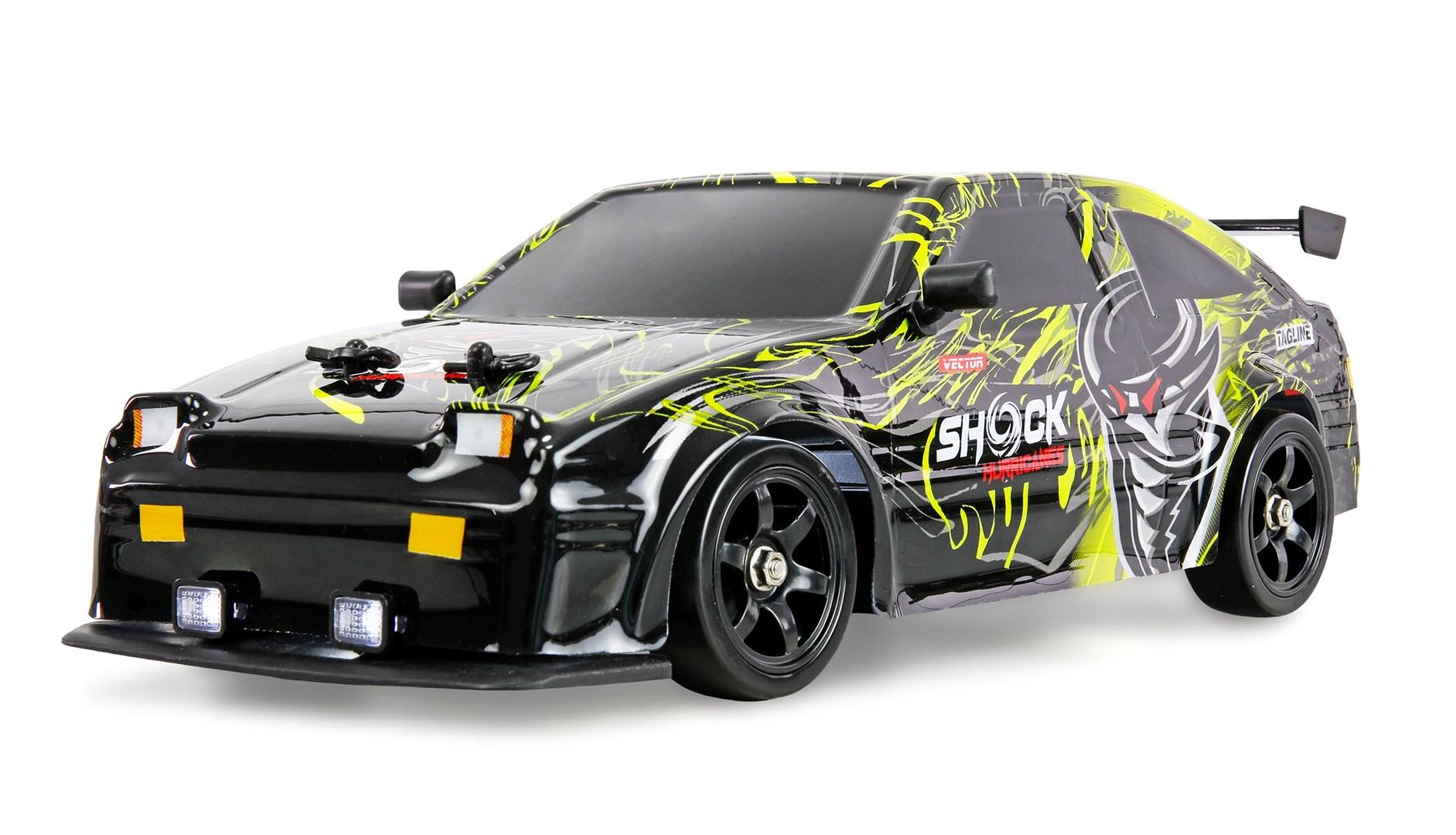 RC driftbil 1:16 med røg- og lyseffekt - 2,4 GHz, 4WD, 18 km/t