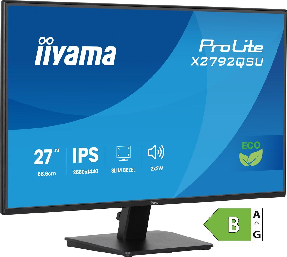 iiyama ProLite X2792QSU-B1 27" QHD IPS skærm - 120 Hz, sort