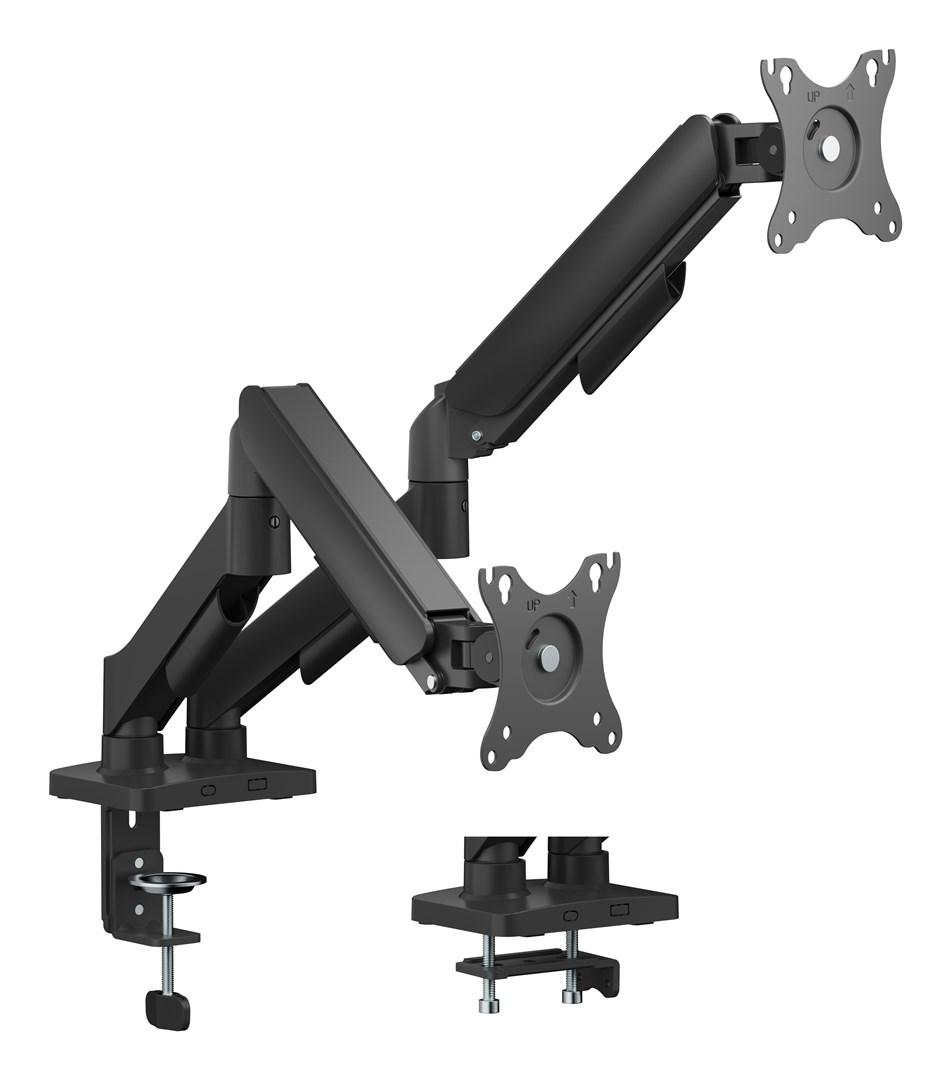DELTACO ARM-1300-B dobbelt skærmarm 17-32" - sort