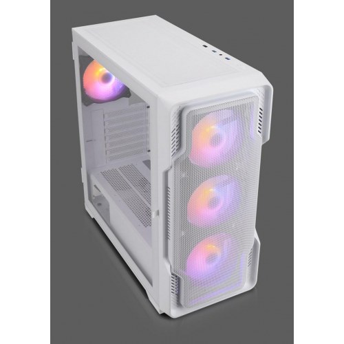 Nanoxia DS-9 ARGB Midi Tower - hvidt PC kabinet med glas