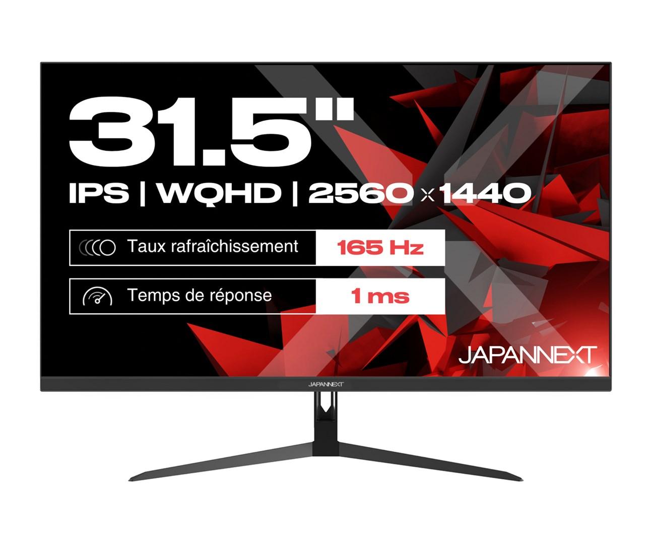 JAPANNEXT JN-IPS315WQHD165F 31,5" IPS skærm - WQHD 165 Hz, 1 ms, sort