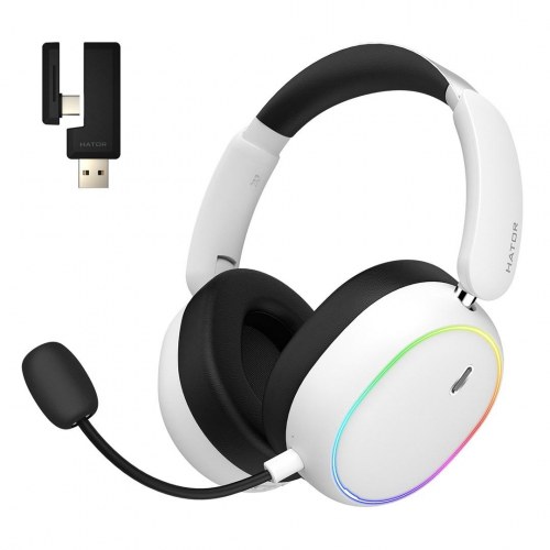 Hator Phoenix 2 trådløst gaming-headset - hvid, USB-C/USB-A & Bluetooth