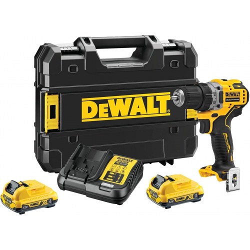 DeWALT DCD701D2-QW 12V skruemaskine - 1.500 o/min, sort/gul