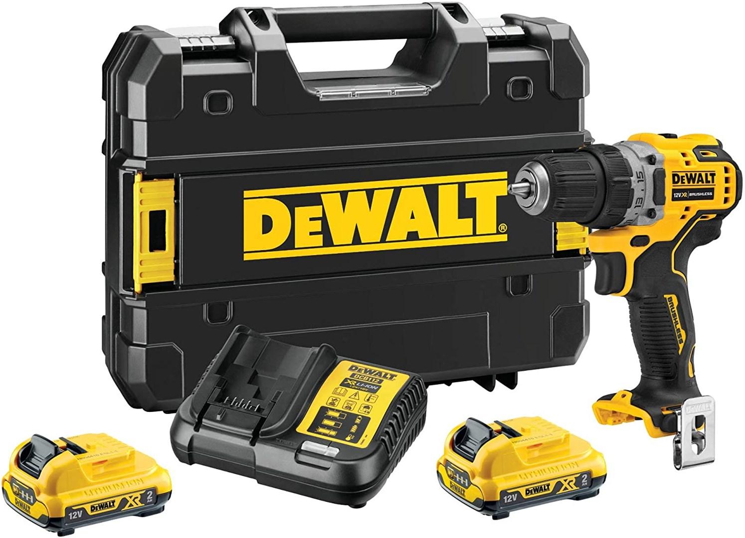 DeWALT DCD701D2-QW 12V skruemaskine - 1.500 o/min, sort/gul