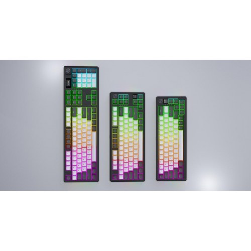 HATOR Skyfall Pro Wireless 65 - mekanisk gaming-tastatur, USB/RF/Bluetooth, RGB, US ANSI - Sort/Grå