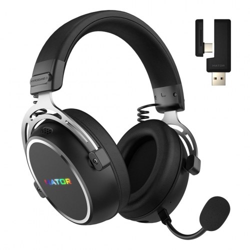 HATOR Hypergang 3 trådløst gaming-headset - hovedbøjle, USB-C/USB-A, Bluetooth, sort