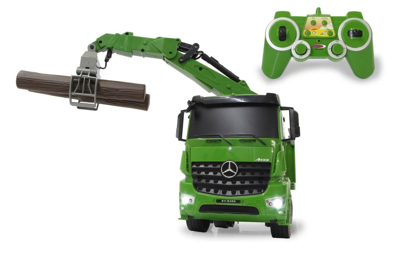 Fjernstyret lastbil til trætransport 1:20 - grøn, 4WD, 2,4 GHz