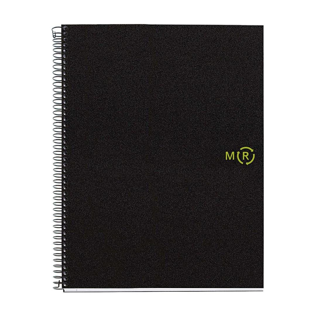 A4 spiralnotesbog med kvadreret papir - 120 ark, sort hardcover