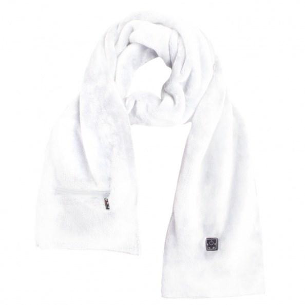 Glovii GA1W opvarmet halstørklæde - unisex, hvid polyester