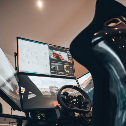 Monitorstativ til fly-/racer-simulator - stål, sort