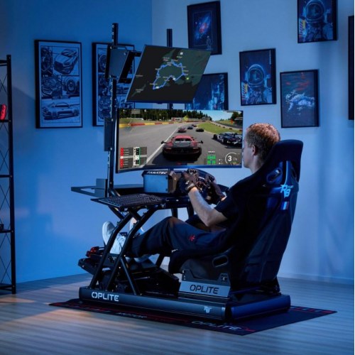 Monitorstativ til fly-/racer-simulator - stål, sort