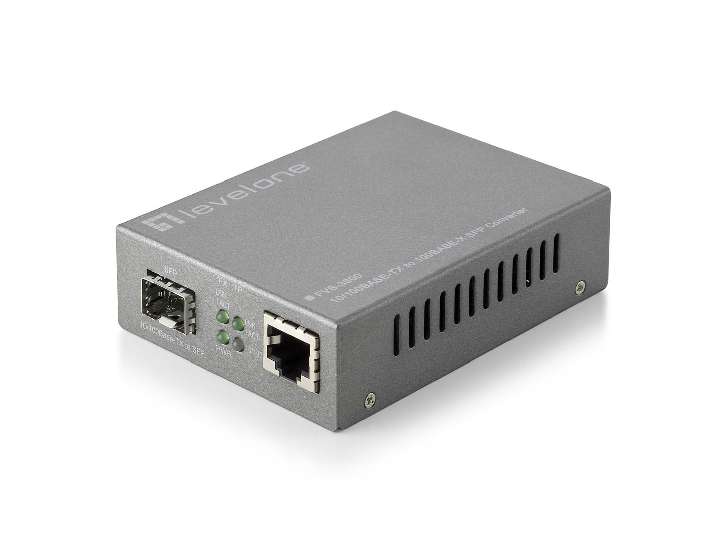 LevelOne FVS-3800 RJ45 til SFP administreret Fast Ethernet mediekonverter