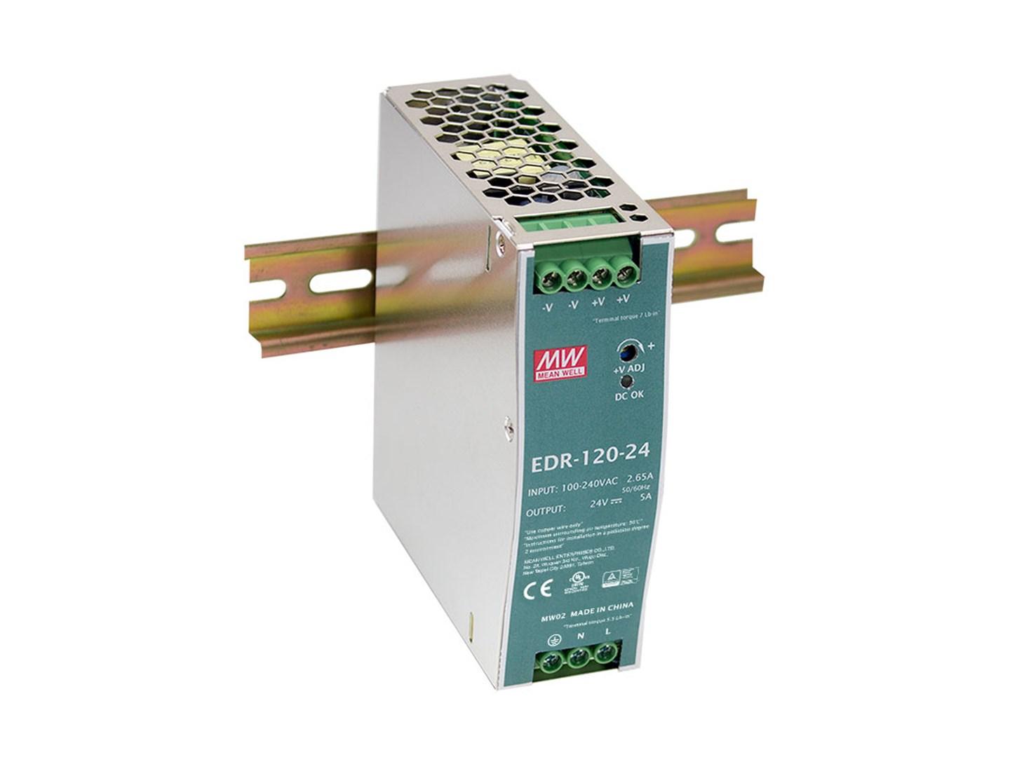 LevelOne 48 V DC industriel strømforsyning, 120 W, DIN-skinne, PoE-klar