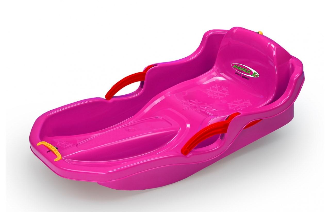 Bobslæde til børn - Snow Play Comfort, pink plastik