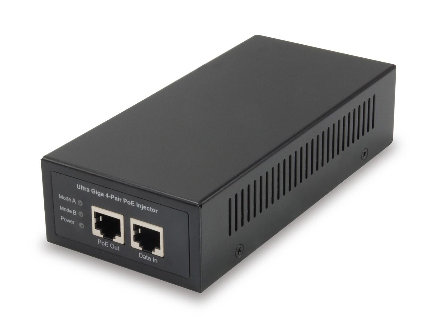 Gigabit PoE-injektor 60 W - 802.3af/at/bt, 2x RJ45