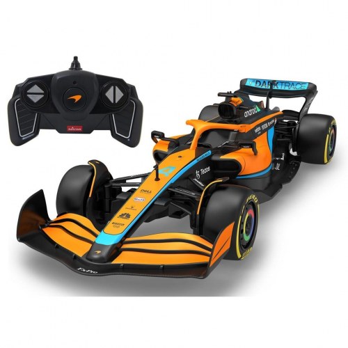 Fjernstyret sportsbil i skala 1:18 - elektrisk motor, 10 km/t (orange/sort)