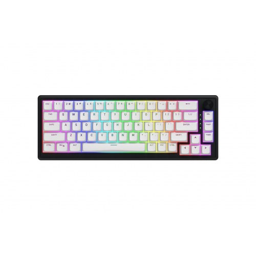 HATOR Skyfall Wireless 65 - mekanisk gaming-tastatur, 65 %, RGB, USB/2,4 GHz/Bluetooth - sort/hvid (US)