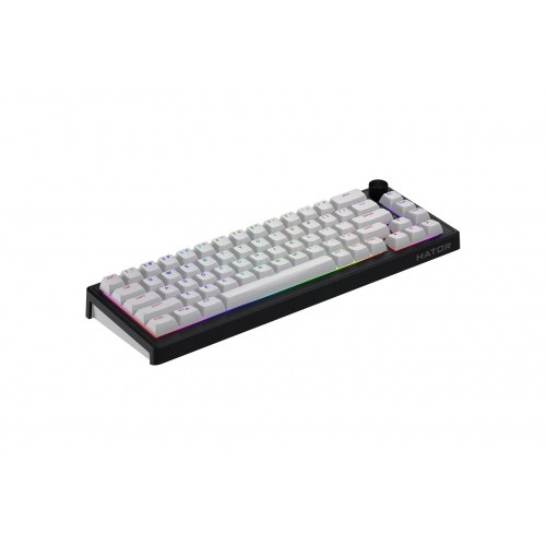 HATOR Skyfall Wireless 65 - mekanisk gaming-tastatur, 65 %, RGB, USB/2,4 GHz/Bluetooth - sort/hvid (US)