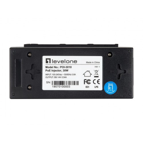 LevelOne POI-3010 PoE-injektor - 52 V, Gigabit/Fast Ethernet