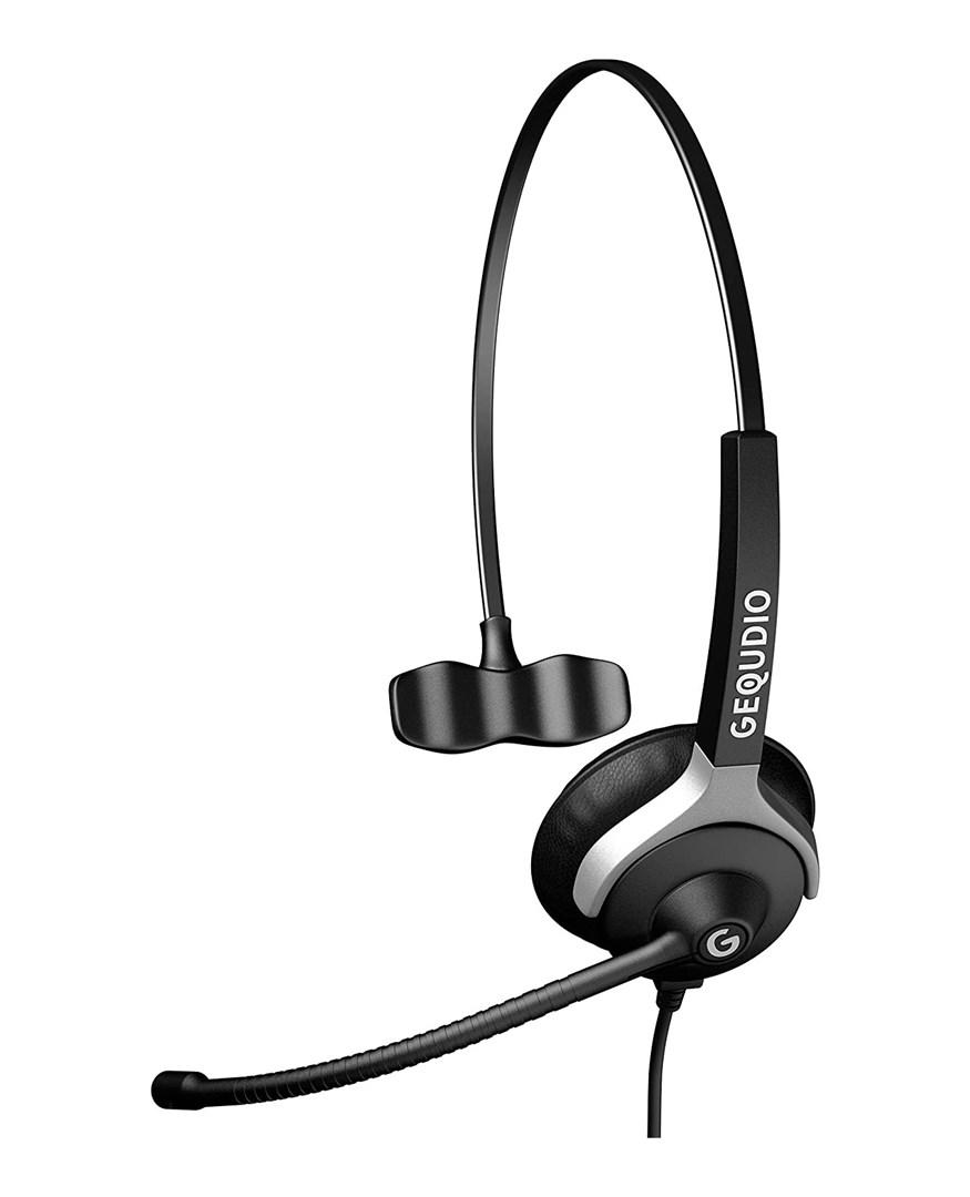 GEQUDIO WA9007 mono headset med bøjle - kablet kontor/callcenter, sort