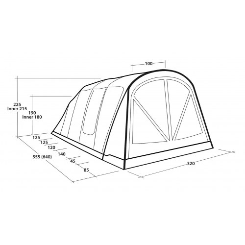 Outwell Florida 5 Air - 5-personers tunneltelt, grøn
