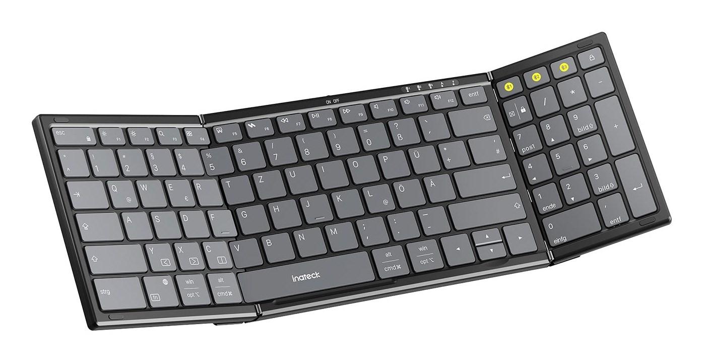Inateck N0135 - sammenklappeligt Bluetooth-tastatur med numerisk tastatur, sort