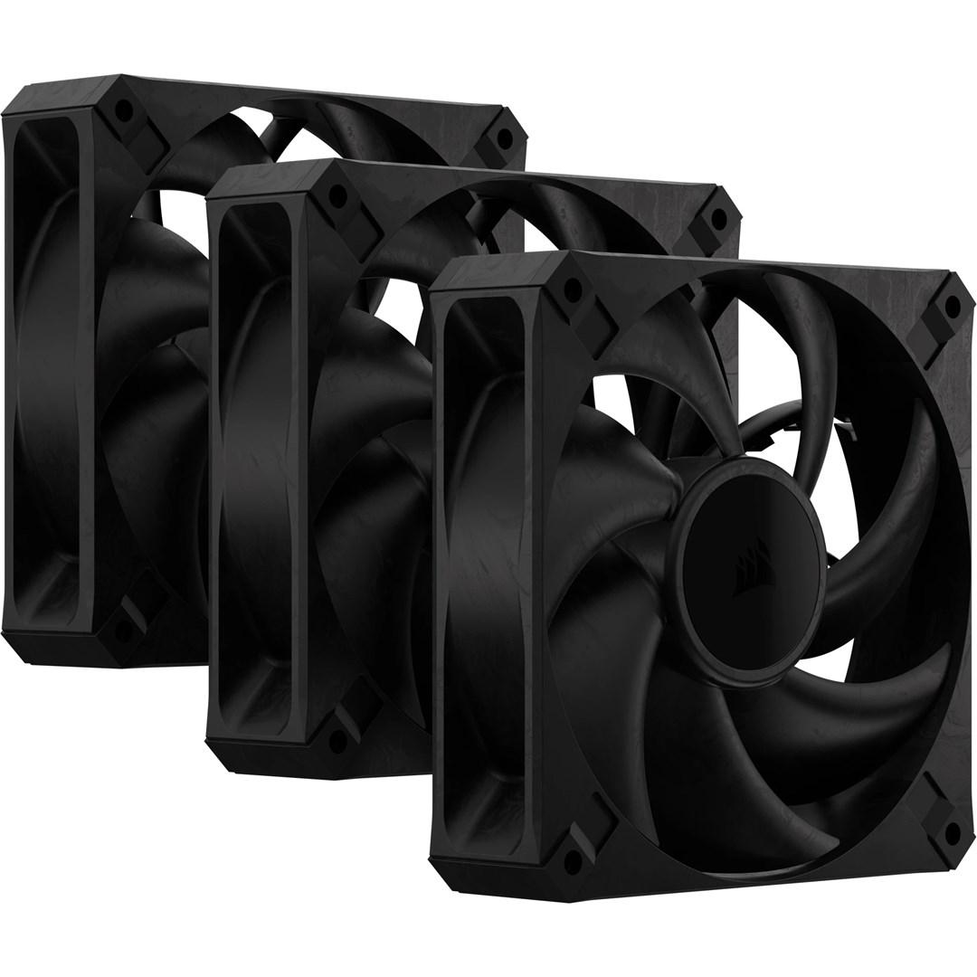 Corsair RS120 MAX 120 mm kabinetblæsere - Sort, 3-pak