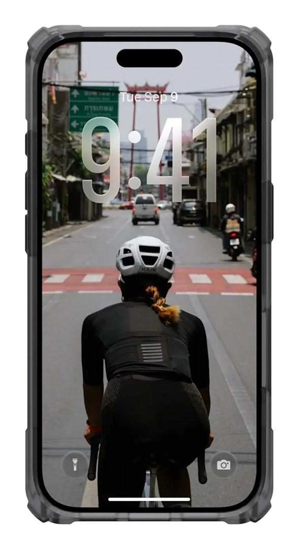Urban Armor Gear iPhone-cover 6,3" - MagSafe, stødsikkert, Ash/Titanium