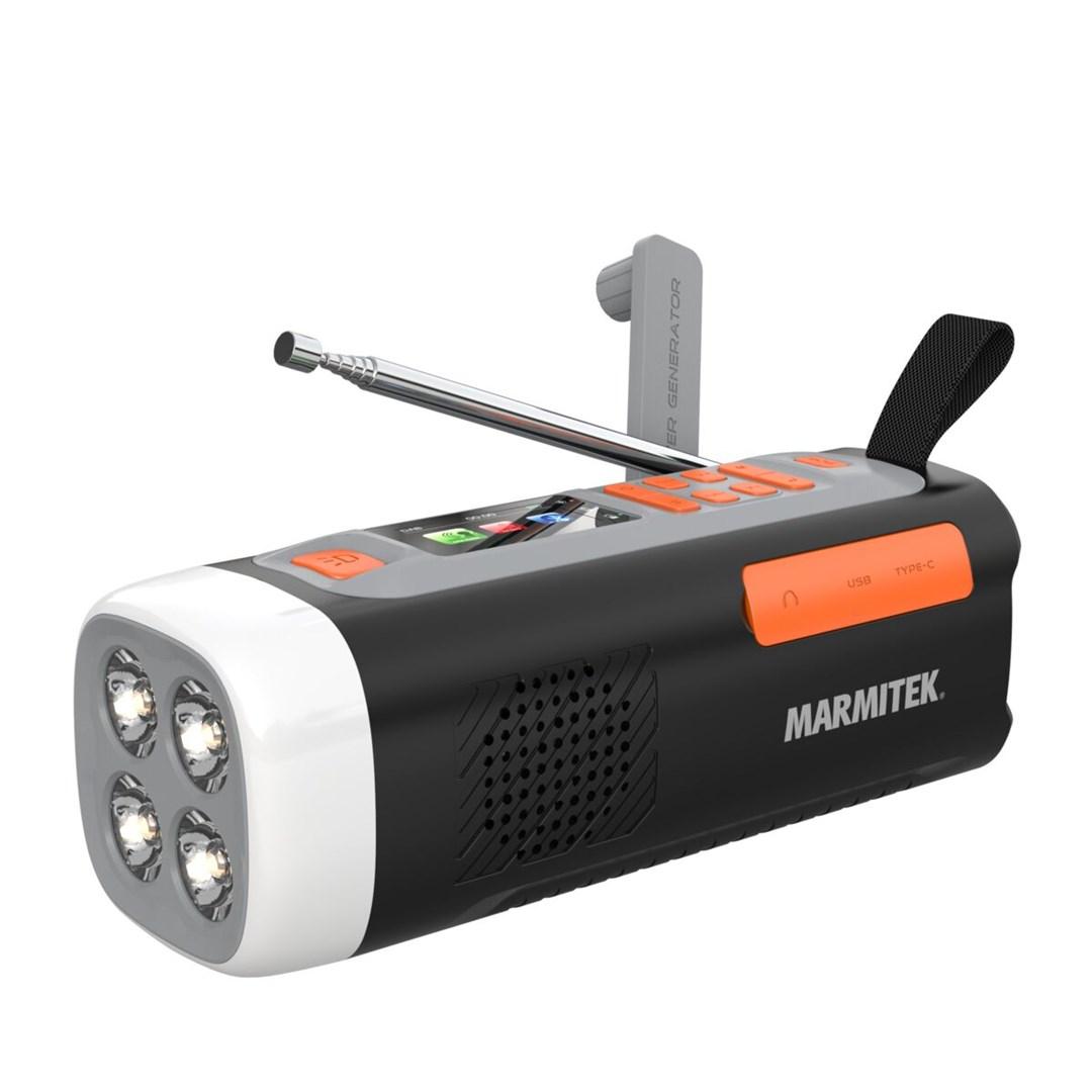 Marmitek RESQ 200 - håndsving-radio med DAB/DAB+, FM, Bluetooth og LED-lys