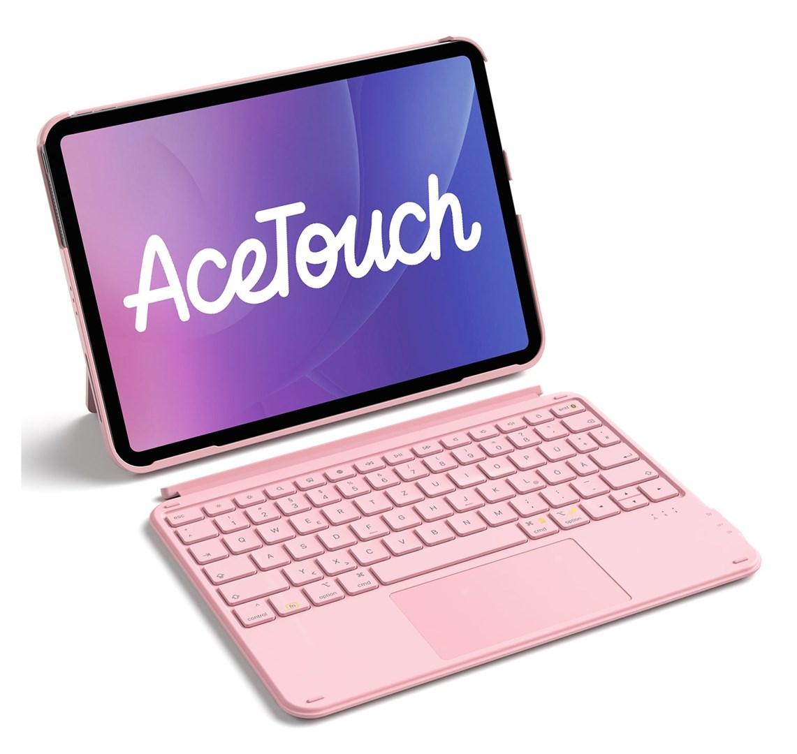 Folio-tastaturetui med touchpad til 11" tablet - pink (QWERTZ)