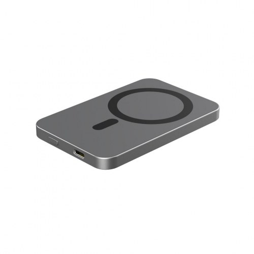 RealPower PB-5000 Mag powerbank - 5.000 mAh, trådløs opladning, grå