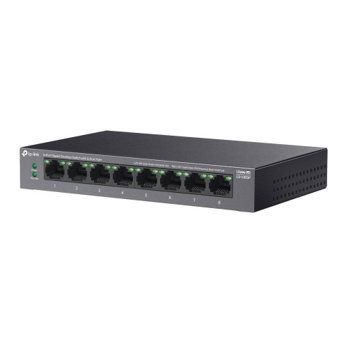 TP-Link LiteWave LS108GP - 8-port Gigabit desktop-switch med 8x PoE+