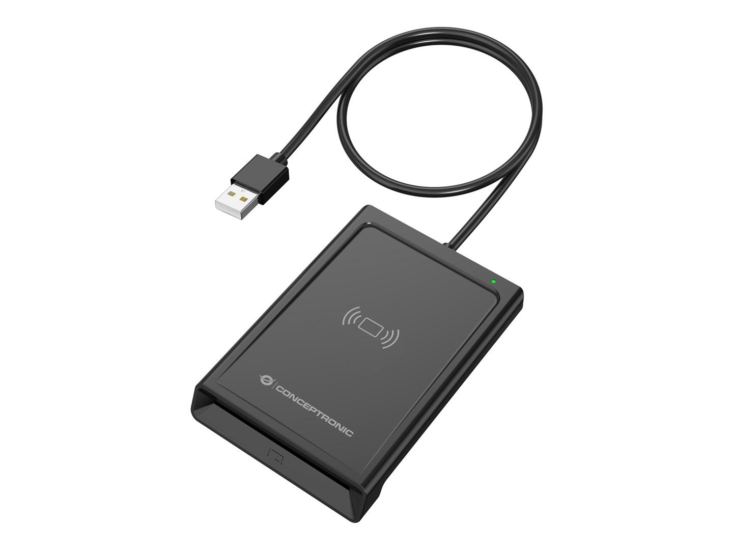 Conceptronic BIAN11B - Dual interface smart ID-kortlæser med USB og NFC