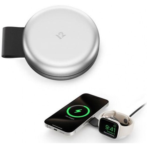 Twelve South ButterFly 2‑i‑1 trådløs oplader til iPhone og Apple Watch - sort/sølv