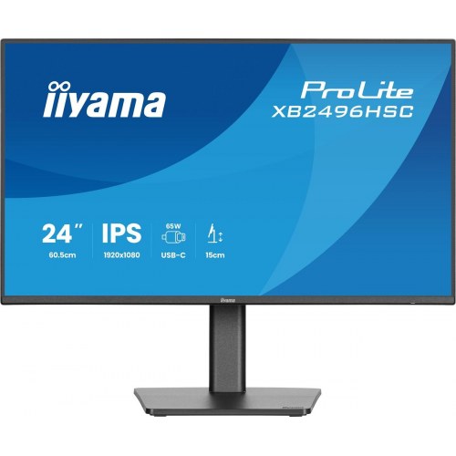 iiyama ProLite XB2496HSC-B1 23,8" Full HD IPS skærm - 144 Hz, USB-C 65 W, sort