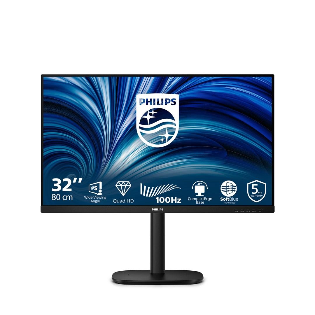 Philips 32B2N3500 32" QHD IPS skærm - 100 Hz, USB-hub, sort
